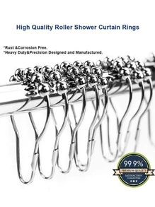 12pcs Stainless Steel Shower Curtain Hook - Silver - View 5