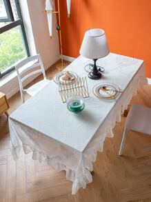 1 Khăn Trải Bàn Thêu Hoa, Hiện Đại Polyester Trang Trí Bàn Cho Bàn Ăn - trắng - Xem 8