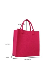 Waterproof,Lightweight,Business Casual Neon Pink Crocodile Embossed Felt Top Handle Bag For Teen Girls Women College Students,Rookies & White-collar Workers Perfect for Office,College,Work ,Business,Commute - Hot Pink - View 7