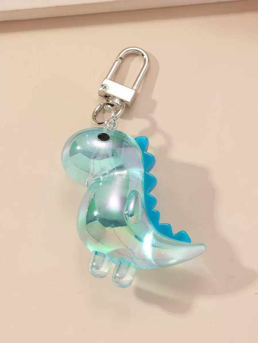 1 móc khóa khủng long thạch màu mới dễ thương cho cả nam và nữ, mặt dây chuyền trang trí khủng long trong suốt, mặt dây chuyền túi thời trang, quà tặng vui nhộn - Màu xanh nhạt - Xem 1