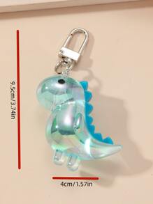 1 móc khóa khủng long thạch màu mới dễ thương cho cả nam và nữ, mặt dây chuyền trang trí khủng long trong suốt, mặt dây chuyền túi thời trang, quà tặng vui nhộn - Màu xanh nhạt - Xem 4