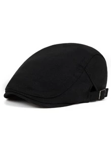 Gorra de hombre de algodón de color liso con visera