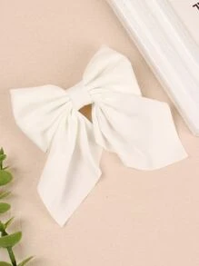1pc White Bow Decor Alligator Hair Clip For Daily Life Cute - White - View 2