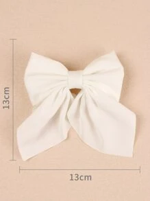 1pc White Bow Decor Alligator Hair Clip For Daily Life Cute - White - View 8