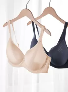 LUVLETTE Plus Sheer Vitality Breathable Full Coverage Curve Bra - Navy Blue - View 10