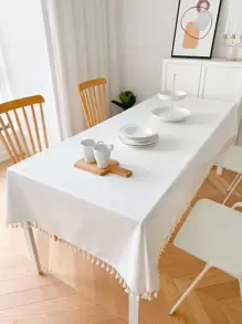 流蘇邊桌布 - 白色 - 查看 1