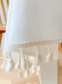 流蘇邊桌布 - 白色 - 查看 2