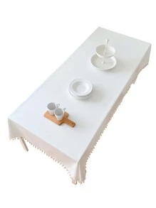流蘇邊桌布 - 白色 - 查看 3