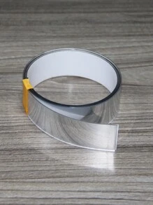 1roll Mirror Surface Wall Sticker, ABS Decorative Mirror Sticker, For Home Decor Best Gifts - Silver - View 4