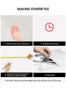 1pc Brick Pattern Kitchen Sticker - White - View 5