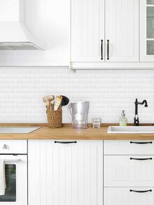1pc Brick Pattern Kitchen Sticker - White - View 6