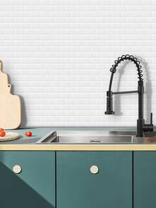 1pc Brick Pattern Kitchen Sticker - White - View 7