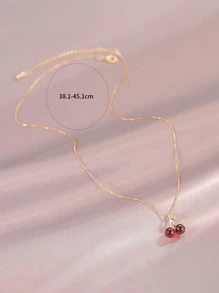 Andkiss Cherry Pendant Necklace - Multicolor - View 4