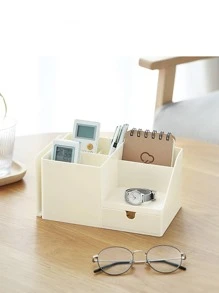 1 pieza Caja de almacenamiento simple escritorio - Beis - Ver 2