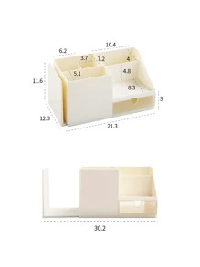 1 pieza Caja de almacenamiento simple escritorio - Beis - Ver 3