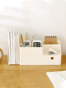 1 pieza Caja de almacenamiento simple escritorio - Beis - Ver 4