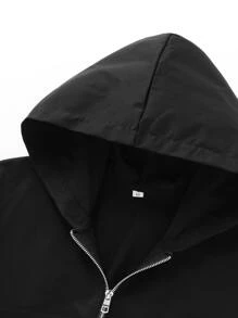 Manfinity Áo khoác Nam Dây kéo màu trơn Giải trí - màu đen - Xem 3