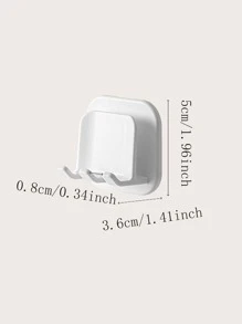 1pc Wall Mounted Toothbrush Holder, Self Adhesive Toothbrush Rack For Bathroom - White - View 3