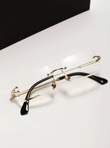 Square Rimless Eyeglasses - Clear - View 3