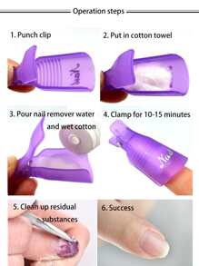 1pc Nail Polish Remover Clip - Purple - View 4