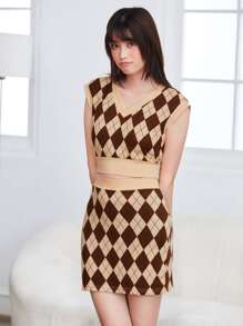 SHEIN Bộ thời trang Hình học Giải trí - Nhiều màu - Xem 3