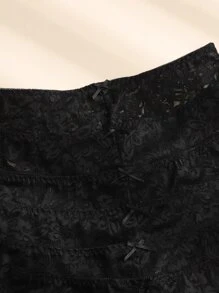 7入組花邊蕾絲底褲套裝內衣 - 黑色 - 查看 5