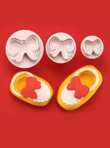 3入組蝴蝶結設計餅乾印章 - 白色 - 查看 5