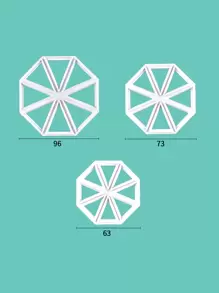 3pcs Geometric Design Cookie Cutter - White - View 4