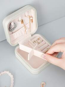1入組首飾類收納便攜家用旅行收納耳環項鍊戒指首飾收納盒適用於女士配件