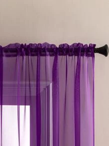 Solid Color Single Panel Sheer Curtain