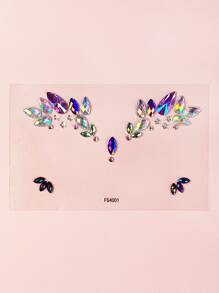 1 lámina de tatuajes de ojos con brillantes - Multicolor - Ver 1