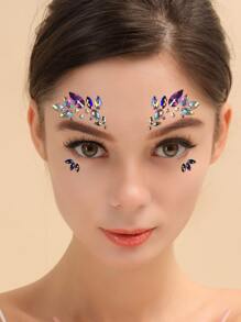 1 lámina de tatuajes de ojos con brillantes - Multicolor - Ver 2