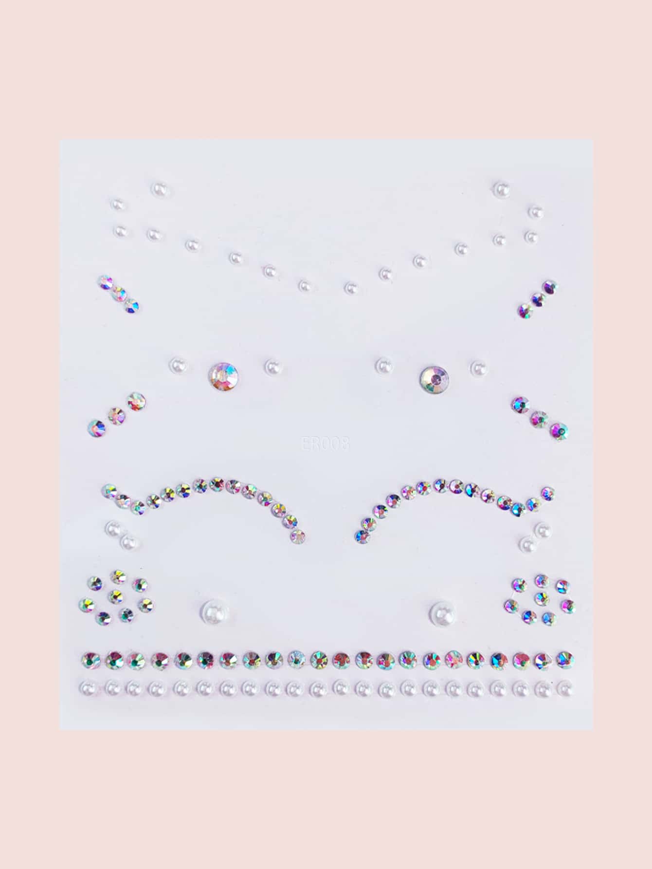 1 miếng dán hình xăm mắt giả ngọc trai và rhinestone - Nhiều màu - Xem 1