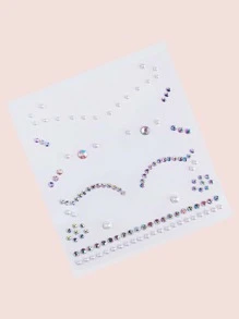 1 miếng dán hình xăm mắt giả ngọc trai và rhinestone - Nhiều màu - Xem 3