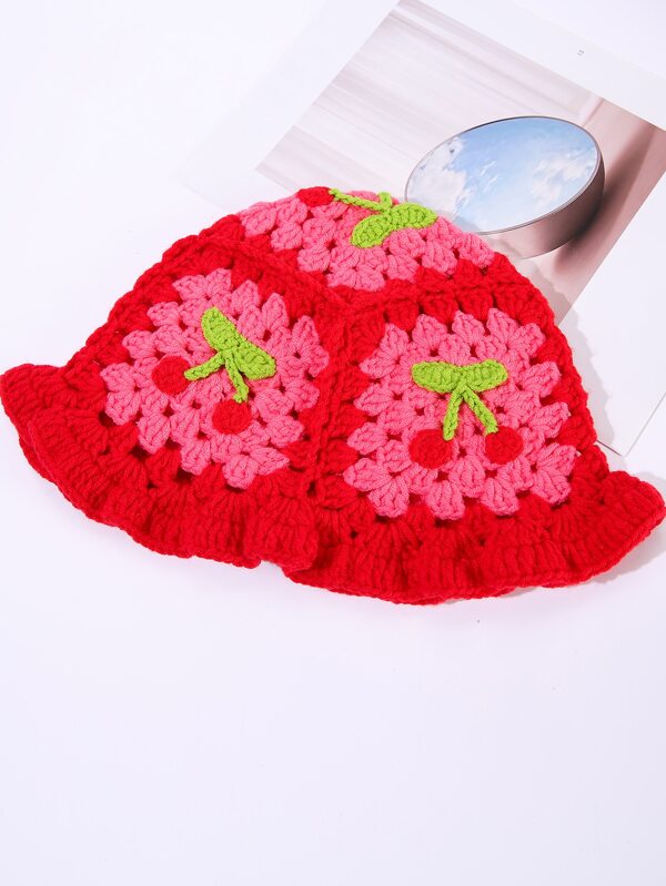 Cherry Crochet Hat SHEIN USA