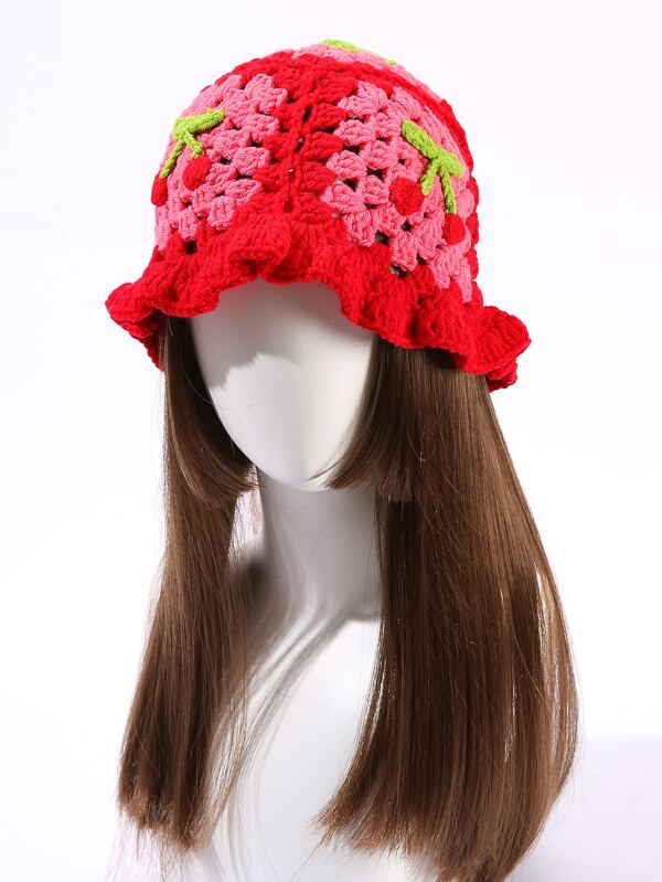 Cherry Crochet Hat SHEIN USA