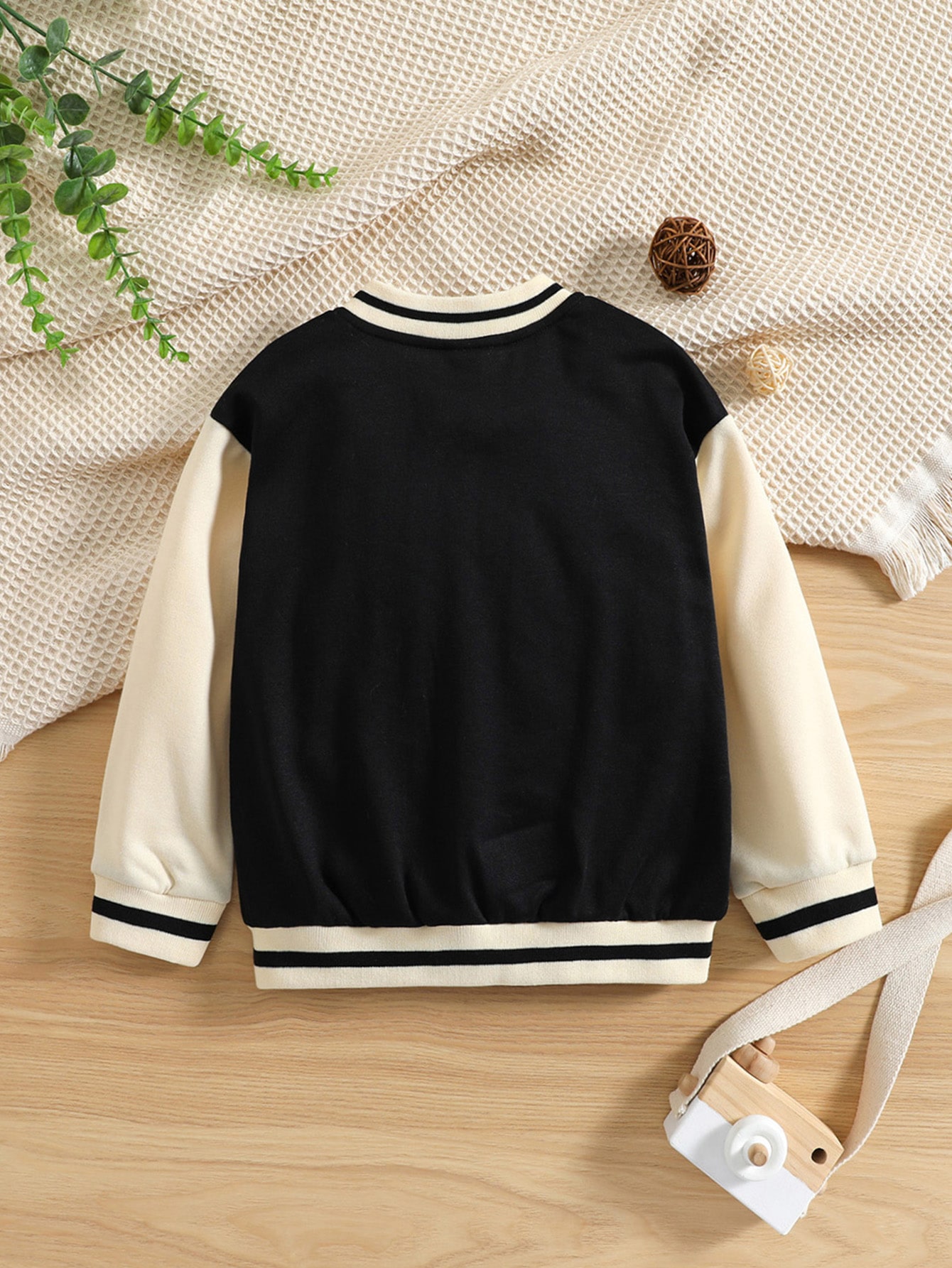 Toddler Girls Two Tone Varsity Jacket SHEIN USA