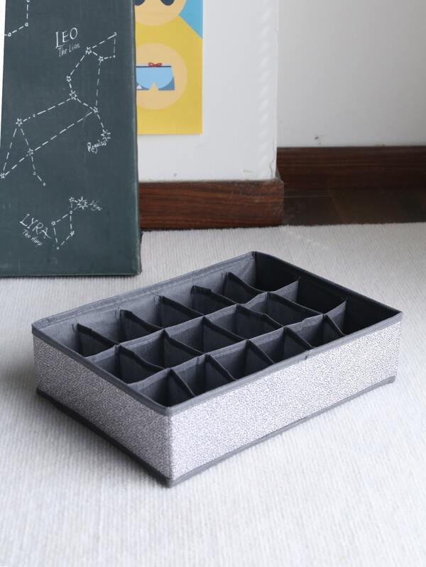 صندوق تخزين غير منسوج مطبوع بشبكة 18 خلية لتخزين الجوارب والملابس الداخلية، تخزين منفصل للملابس الداخلية، ديكور غرفة التخزين، صندوق تخزين قابل للطي على شكل درج لتنظيم مختلف العناصر