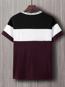 Manfinity Hypemode Men Crown & Slogan Graphic Colorblock Tee - Multicolor - View 2