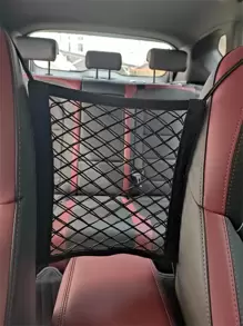 1pc Car Seat Gap Mesh With Nylon Cord, Pet Barrier For Car Travel - Black - View 4
