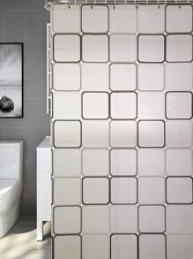 1入組幾何樣式防水浴簾 - 彩色 - 查看 1