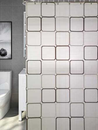 1入組幾何樣式防水浴簾