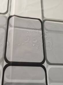 1入組幾何樣式防水浴簾 - 彩色 - 查看 2