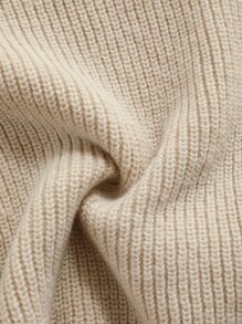 Girls Drop Shoulder Asymmetrical Hem Cable Knit Jumper - Khaki - View 7