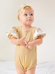 Baby Puff Sleeve Bodysuit - Apricot - View 3
