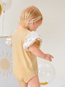 Baby Puff Sleeve Bodysuit - Apricot - View 9