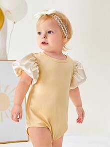 Baby Puff Sleeve Bodysuit - Apricot - View 8