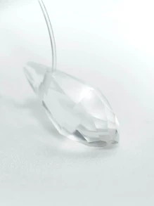 20 颗半透明双锥水晶玻璃珠，带水平孔，非常适合制作耳环、项链、发饰 DIY - 無色 - 查看 2