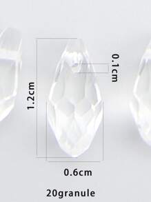 20 颗半透明双锥水晶玻璃珠，带水平孔，非常适合制作耳环、项链、发饰 DIY - 無色 - 查看 3