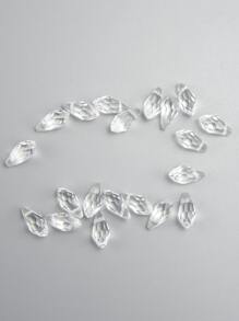 20 颗半透明双锥水晶玻璃珠，带水平孔，非常适合制作耳环、项链、发饰 DIY - 無色 - 查看 4